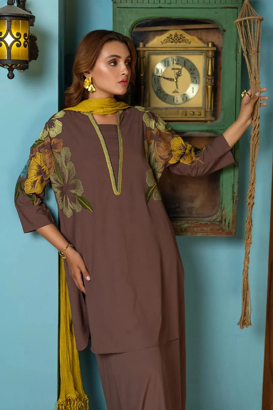 Khuda Baksh - F-159 Ready To Wear - CHOCO BROWN