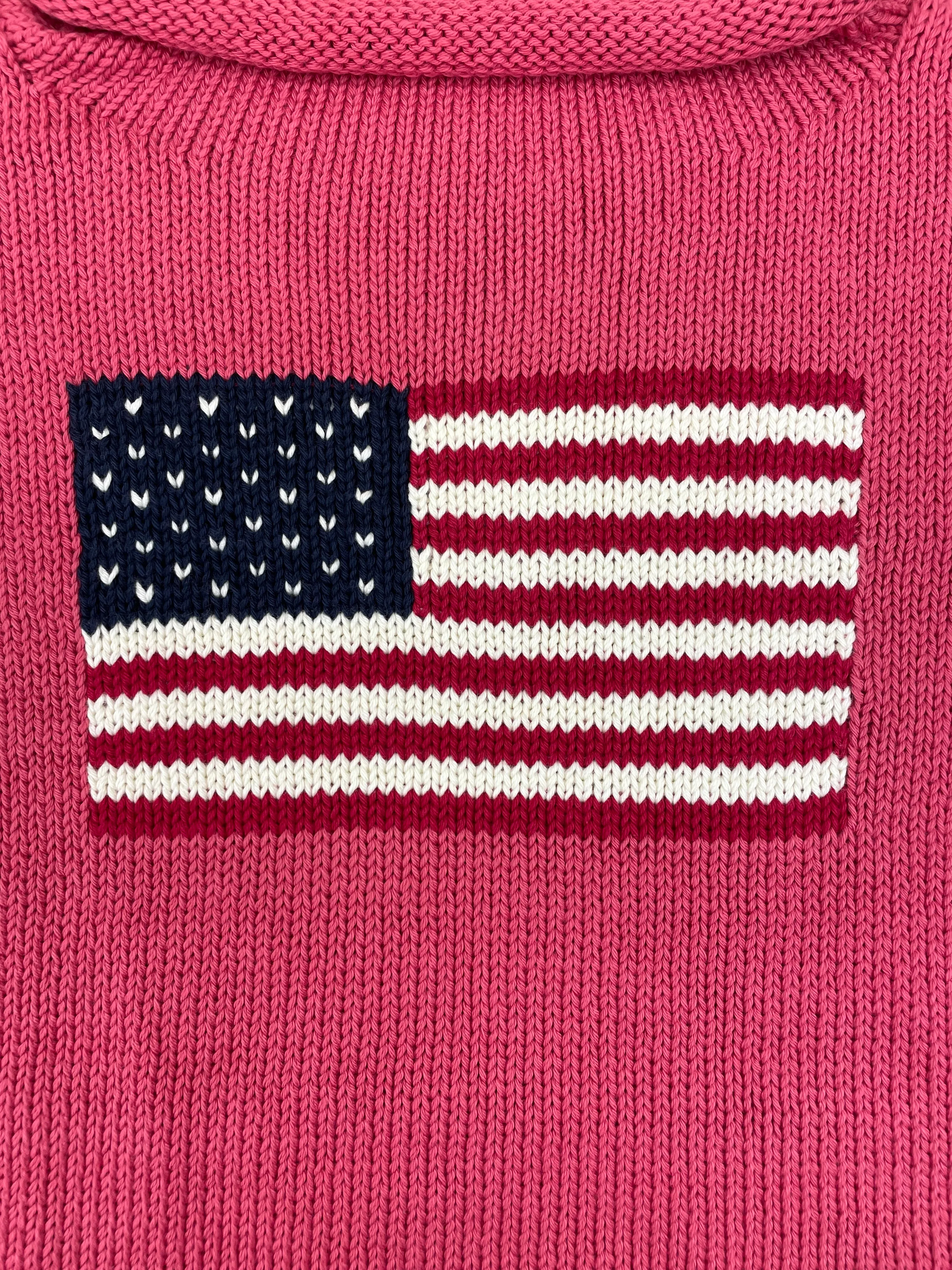 Ladies Nantucket Red American Flag Sweater