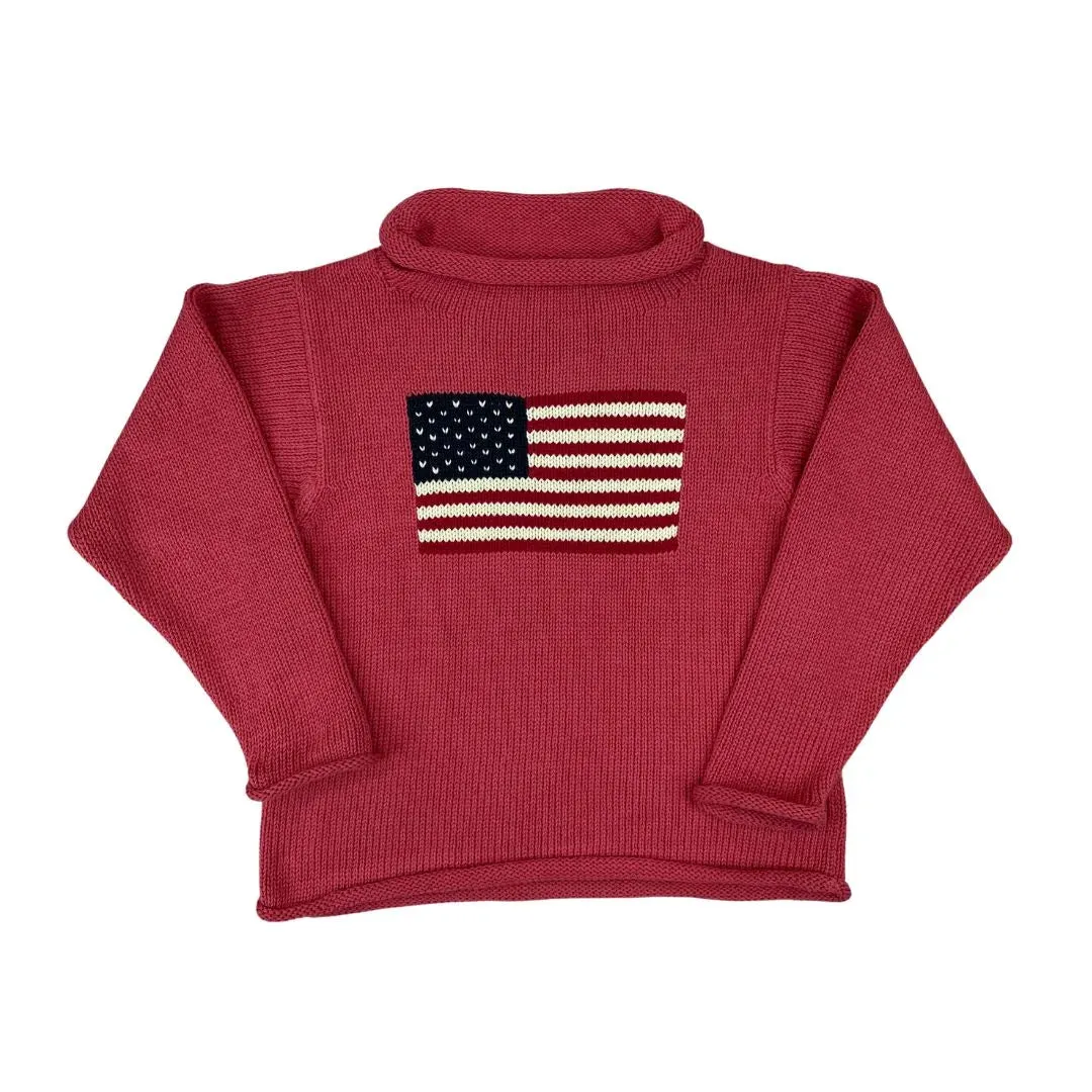 Ladies Nantucket Red American Flag Sweater