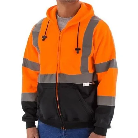 Majestic Hi Vis Zipper Hoodie - Type R Class 3, Teflon Coated