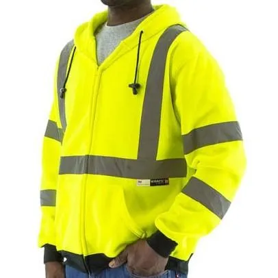 Majestic Hi Vis Zipper Hoodie - Type R Class 3, Teflon Coated