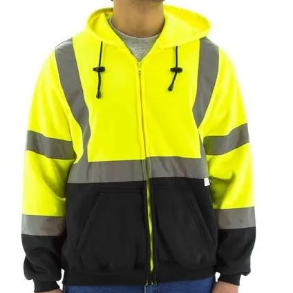 Majestic Hi Vis Zipper Hoodie - Type R Class 3, Teflon Coated