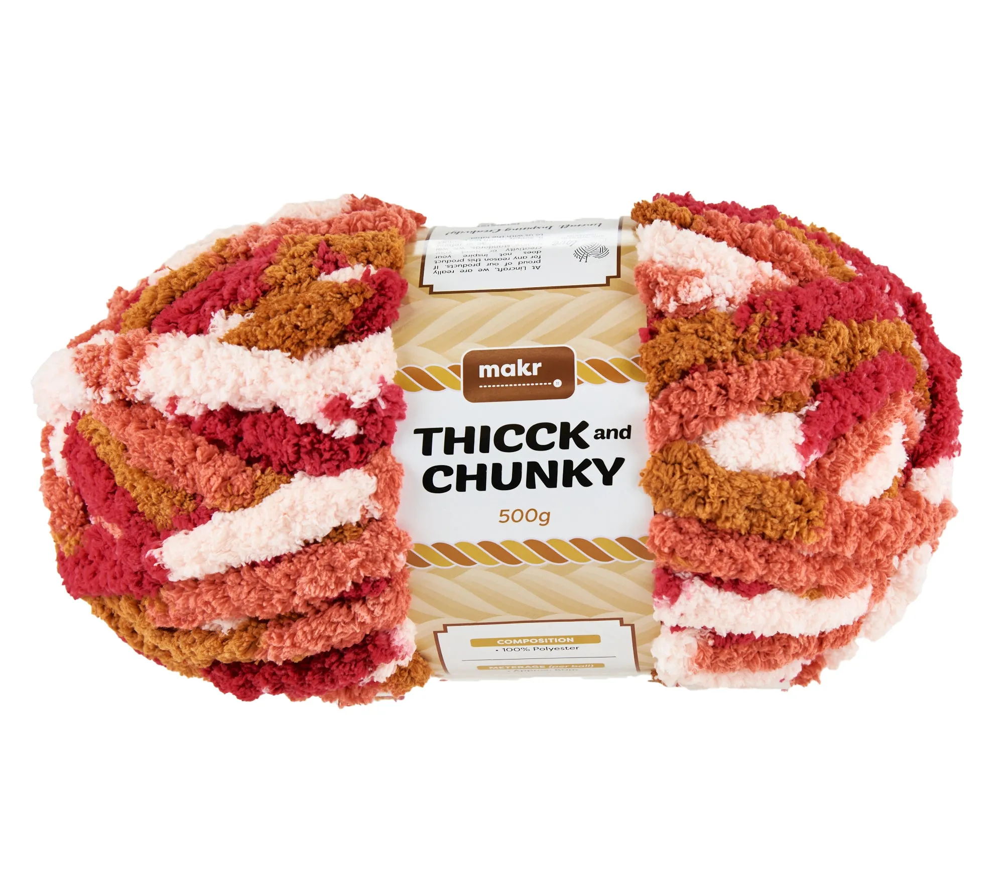 Makr Thicck & Chunky Crochet & Knitting Yarn, 500g Polyester Yarn