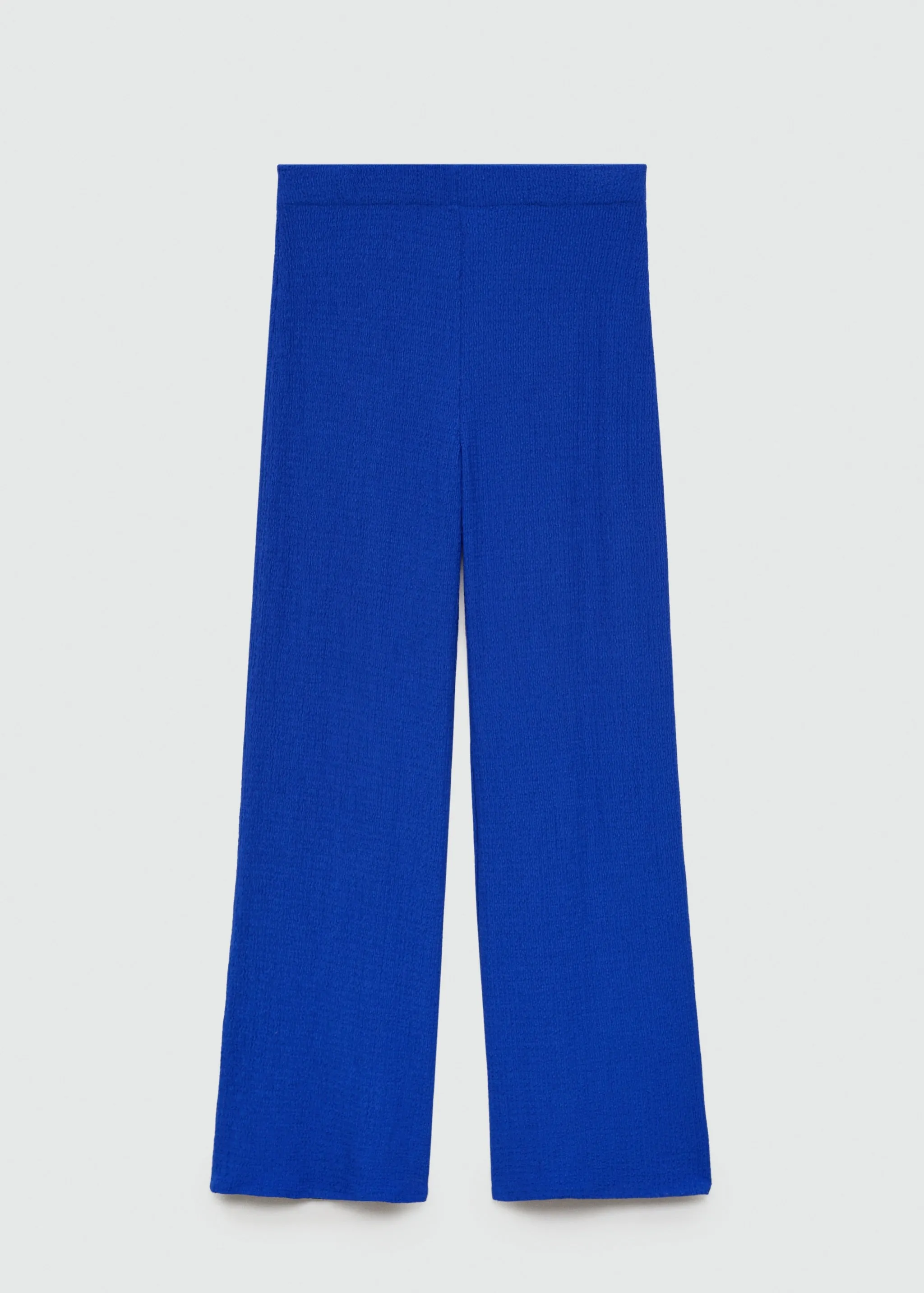 MANGO Blue Flowy Straight Fit Trousers UK M