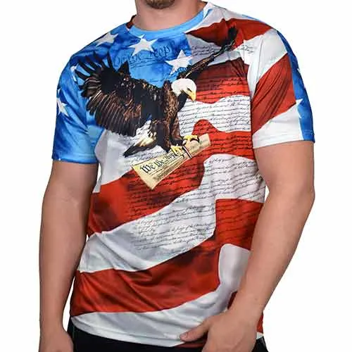 Men's USA Eagle Quick Dry T-Shirt Bundle of 4 Shirts