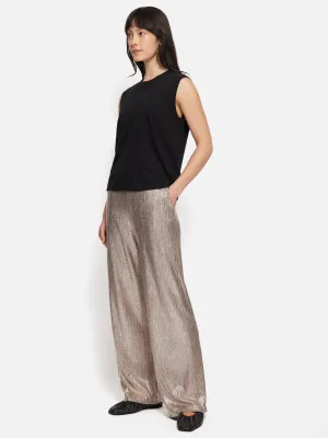 Metallic Flowing Trousers | Gold