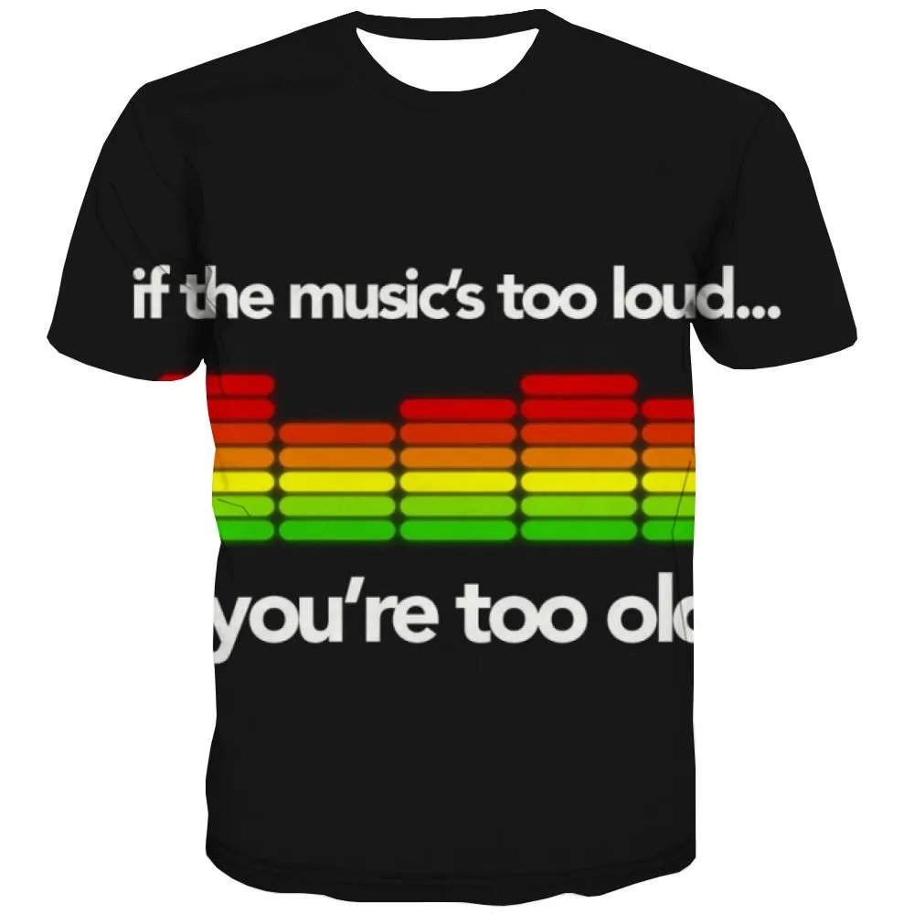 Music T shirts Men Instrument Tshirt Anime Retro T shirts Funny Electronic T-shirts 3d