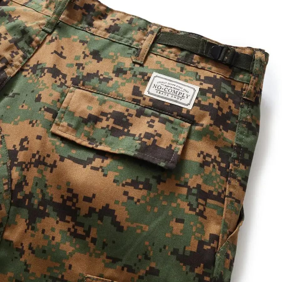 No-Comply Cargo Skate Pants - Digi Woodland Camo