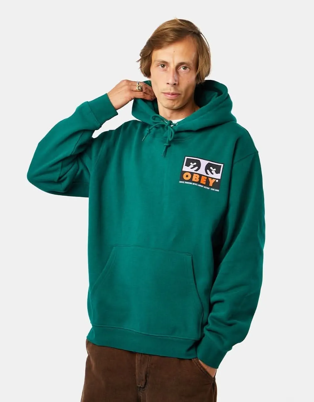 Obey Subvert Pullover Hoodie - Adventure Green