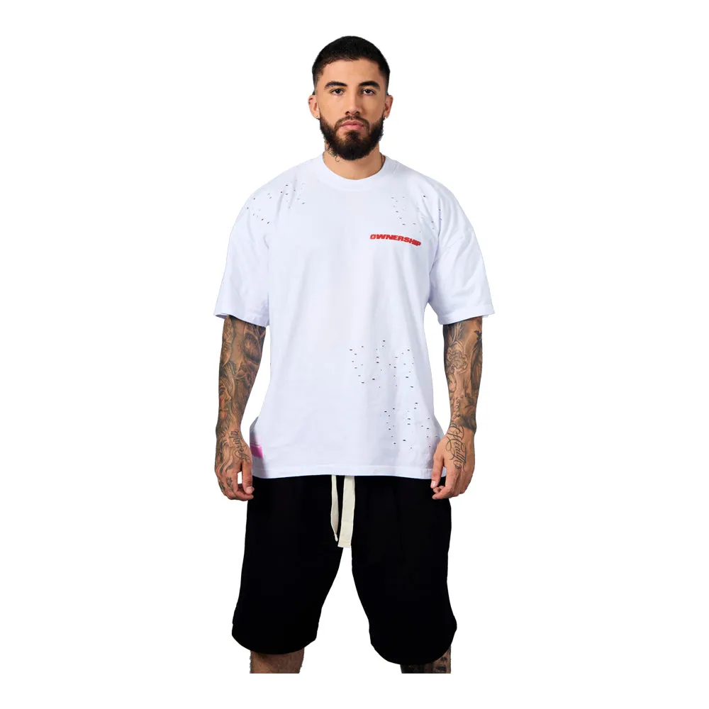 Ownership Men's Solid T-Shirt - White & Red