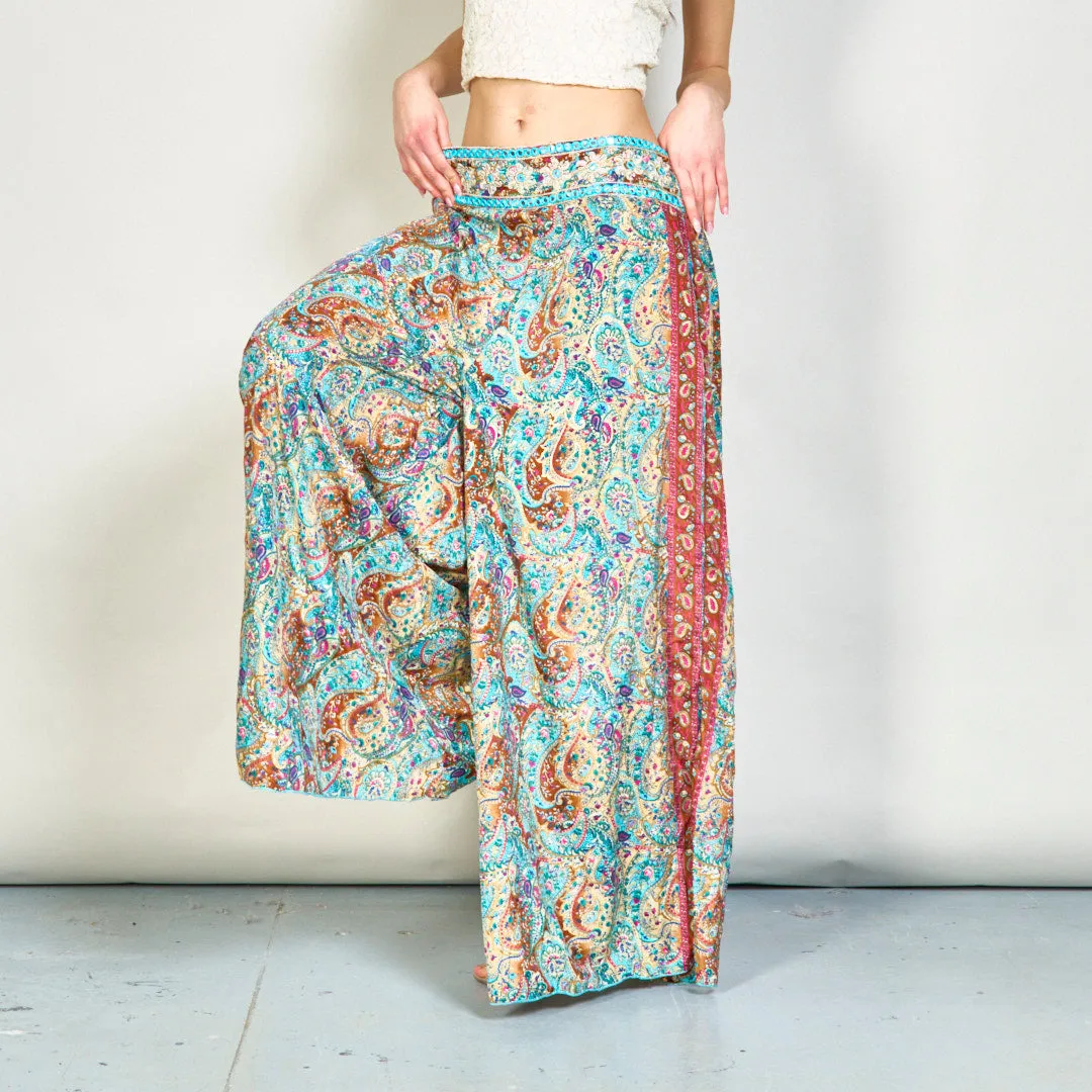 Paisley printed flowy trousers wholesale