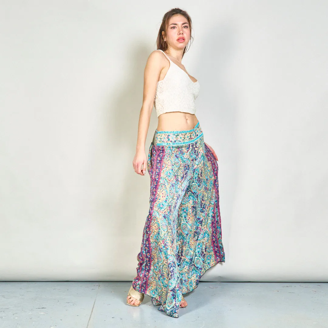 Paisley printed flowy trousers wholesale