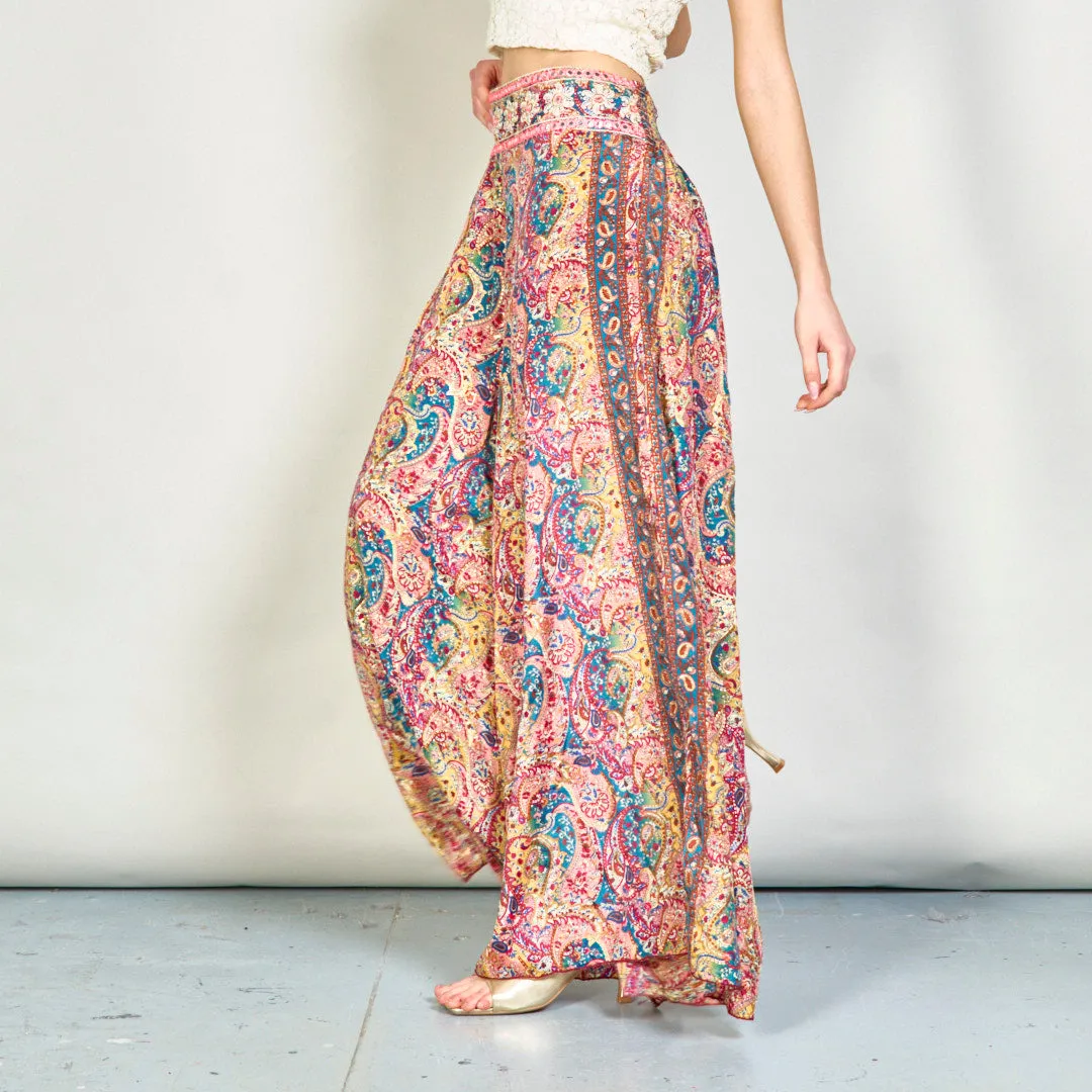 Paisley printed flowy trousers wholesale