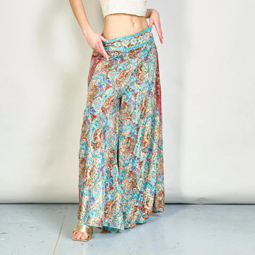 Paisley printed flowy trousers wholesale