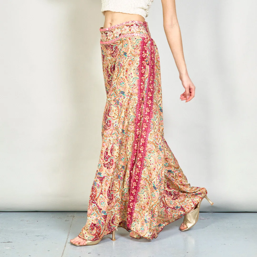 Paisley printed flowy trousers wholesale