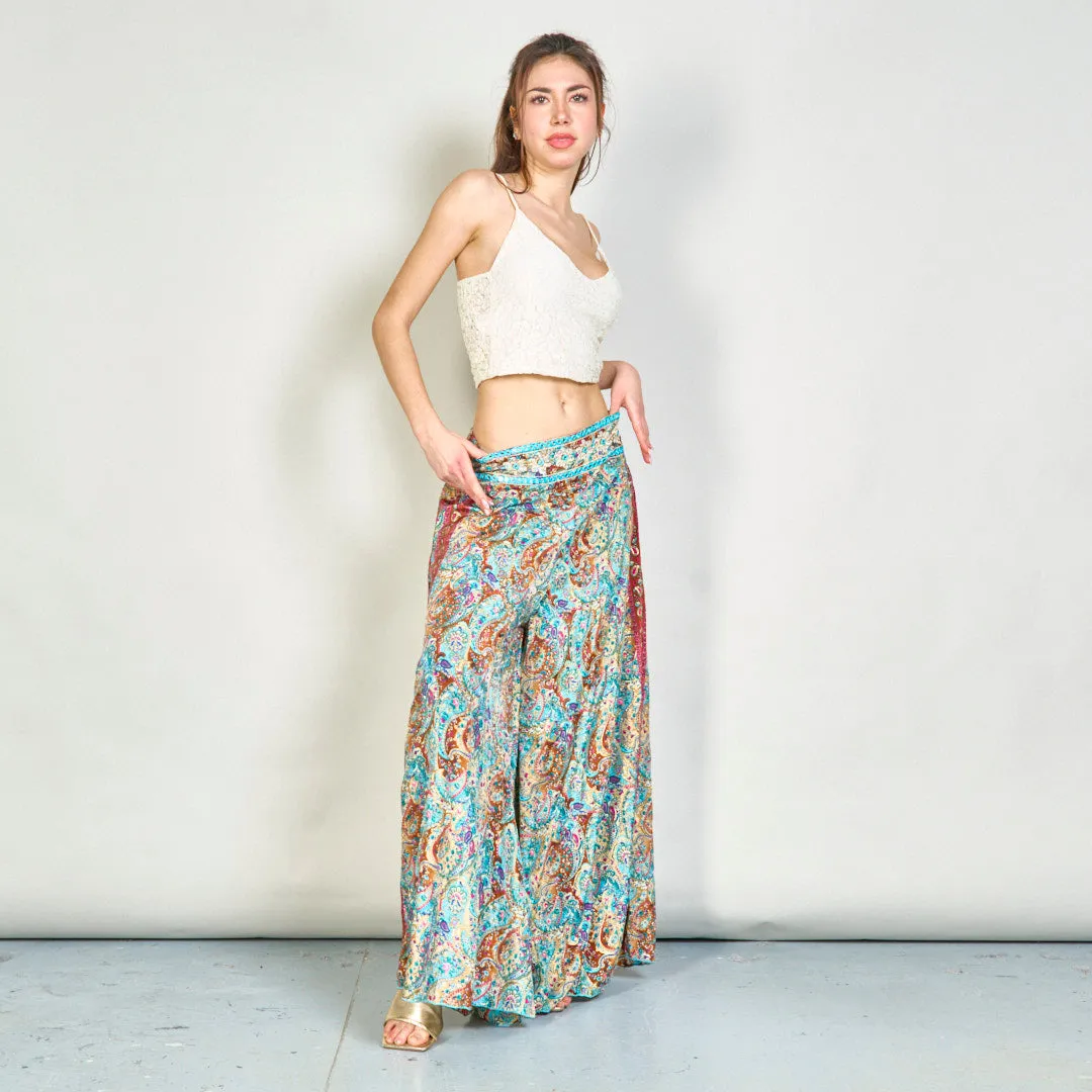 Paisley printed flowy trousers wholesale