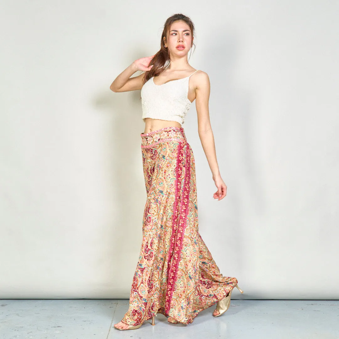 Paisley printed flowy trousers wholesale