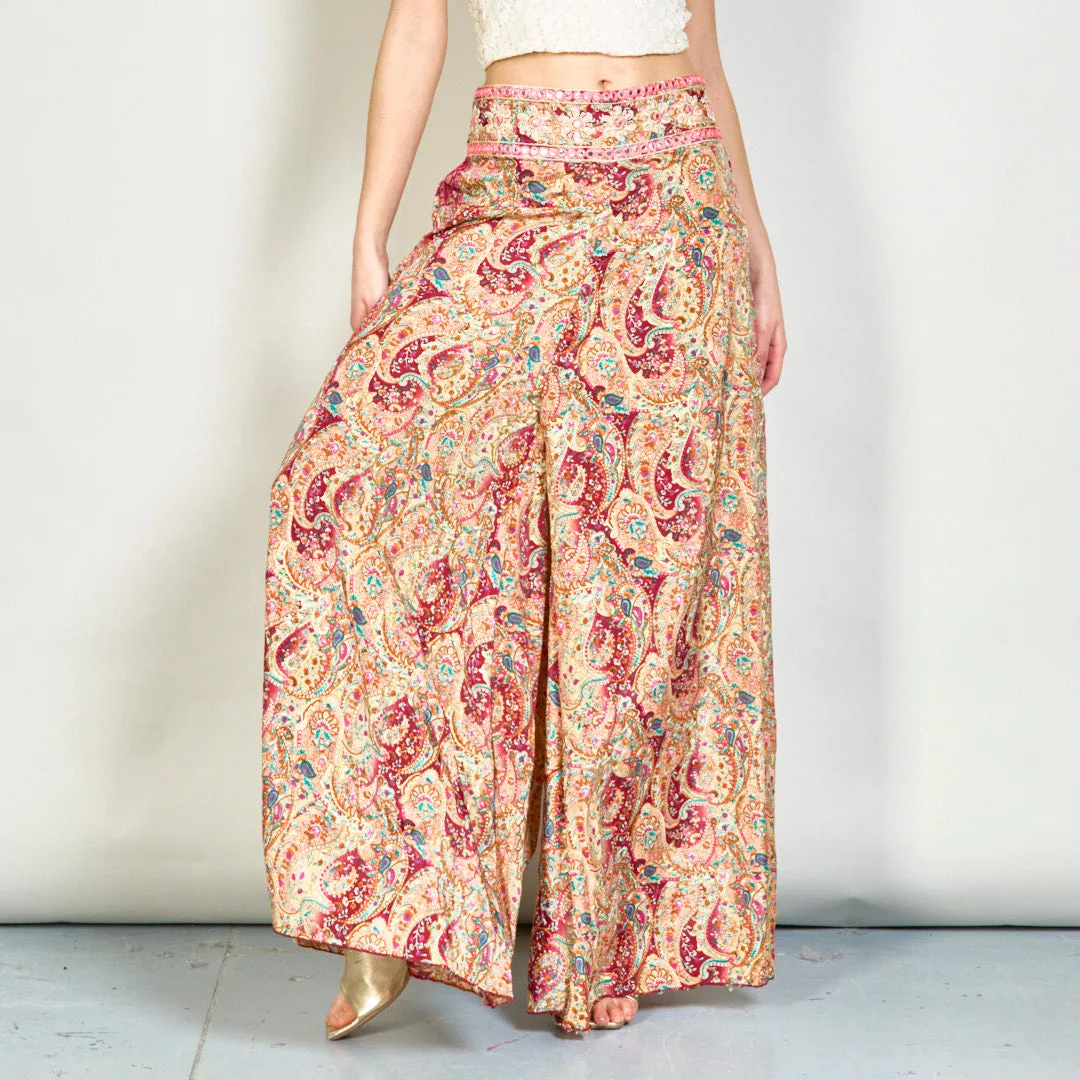 Paisley printed flowy trousers wholesale