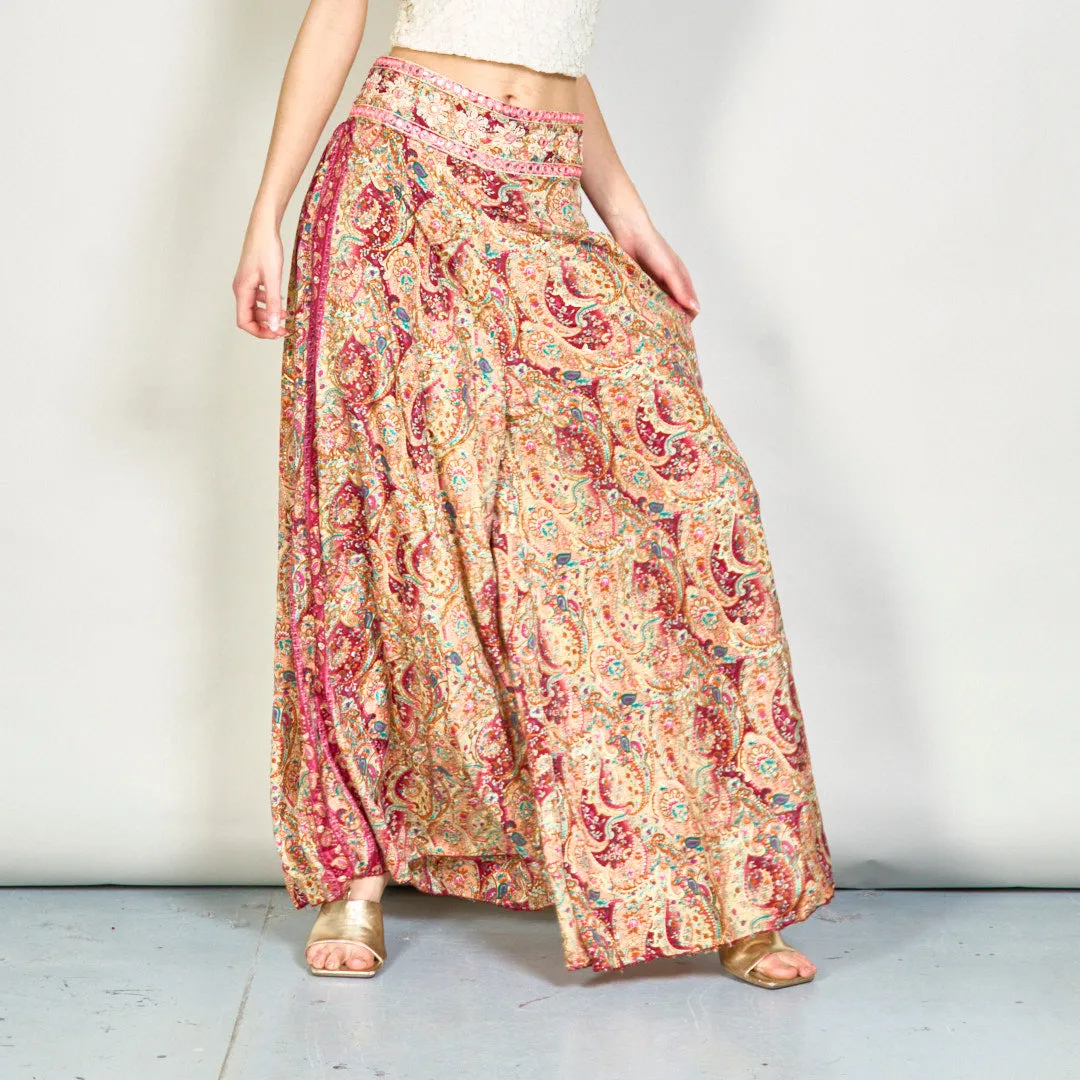 Paisley printed flowy trousers wholesale