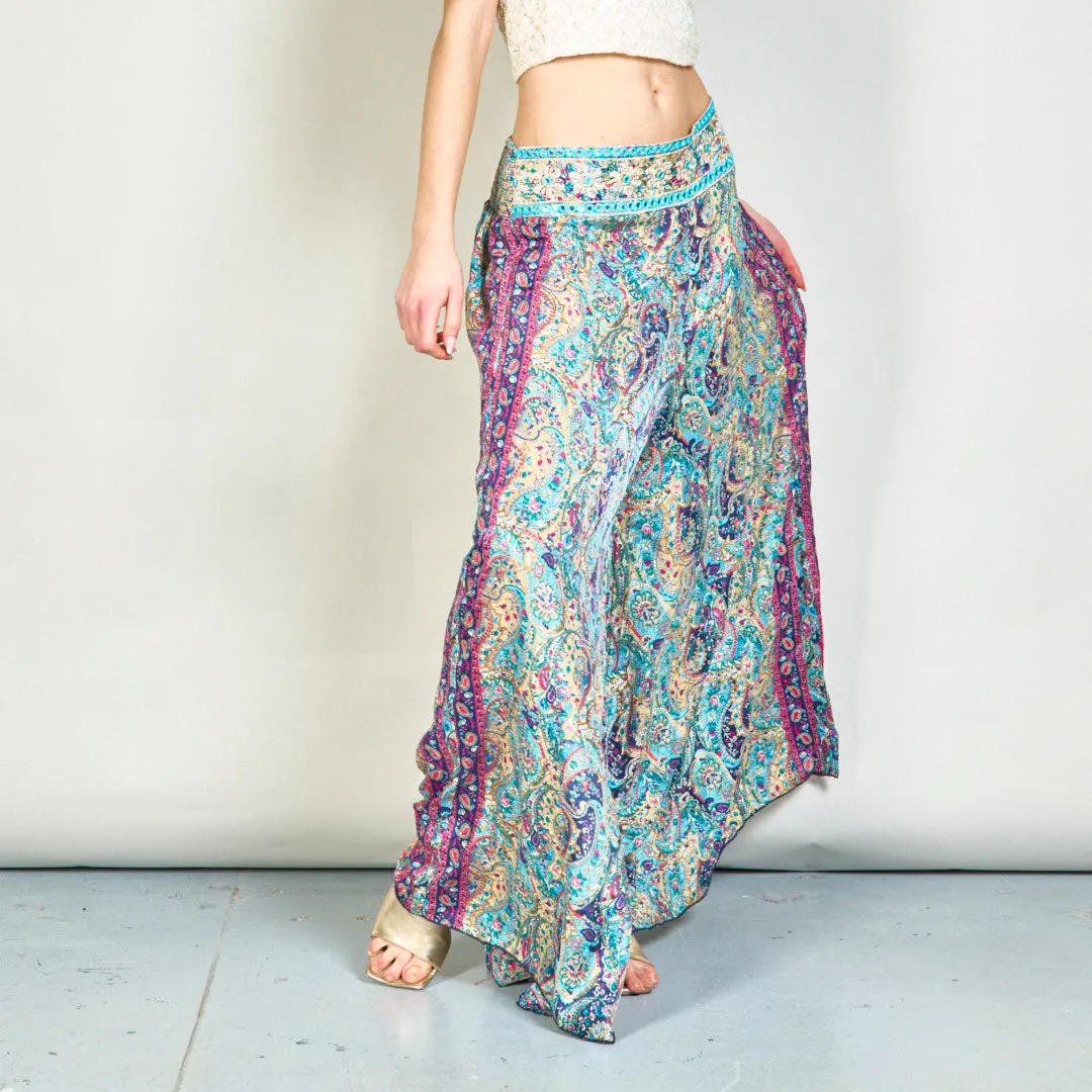 Paisley printed flowy trousers wholesale