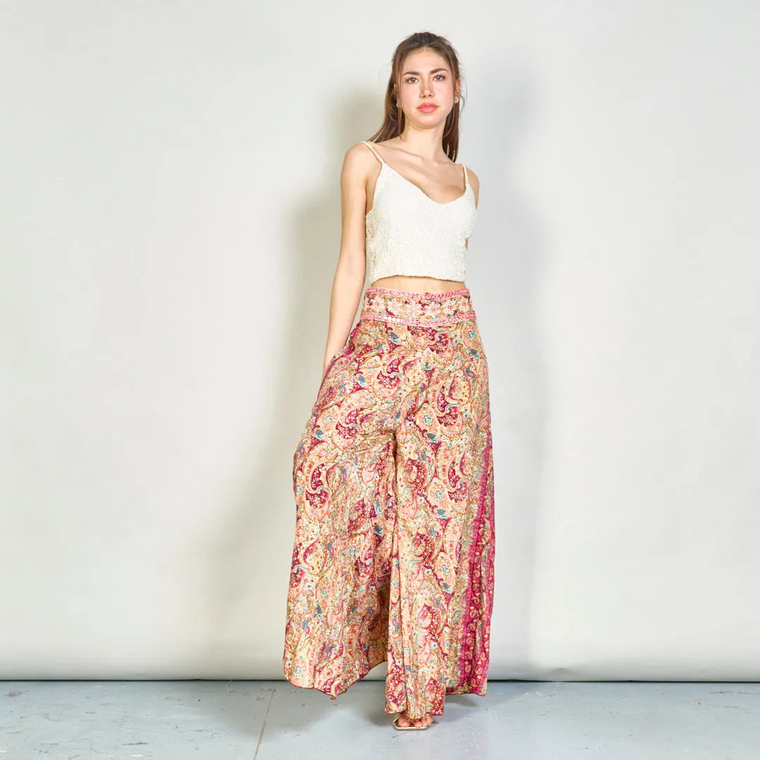 Paisley printed flowy trousers wholesale