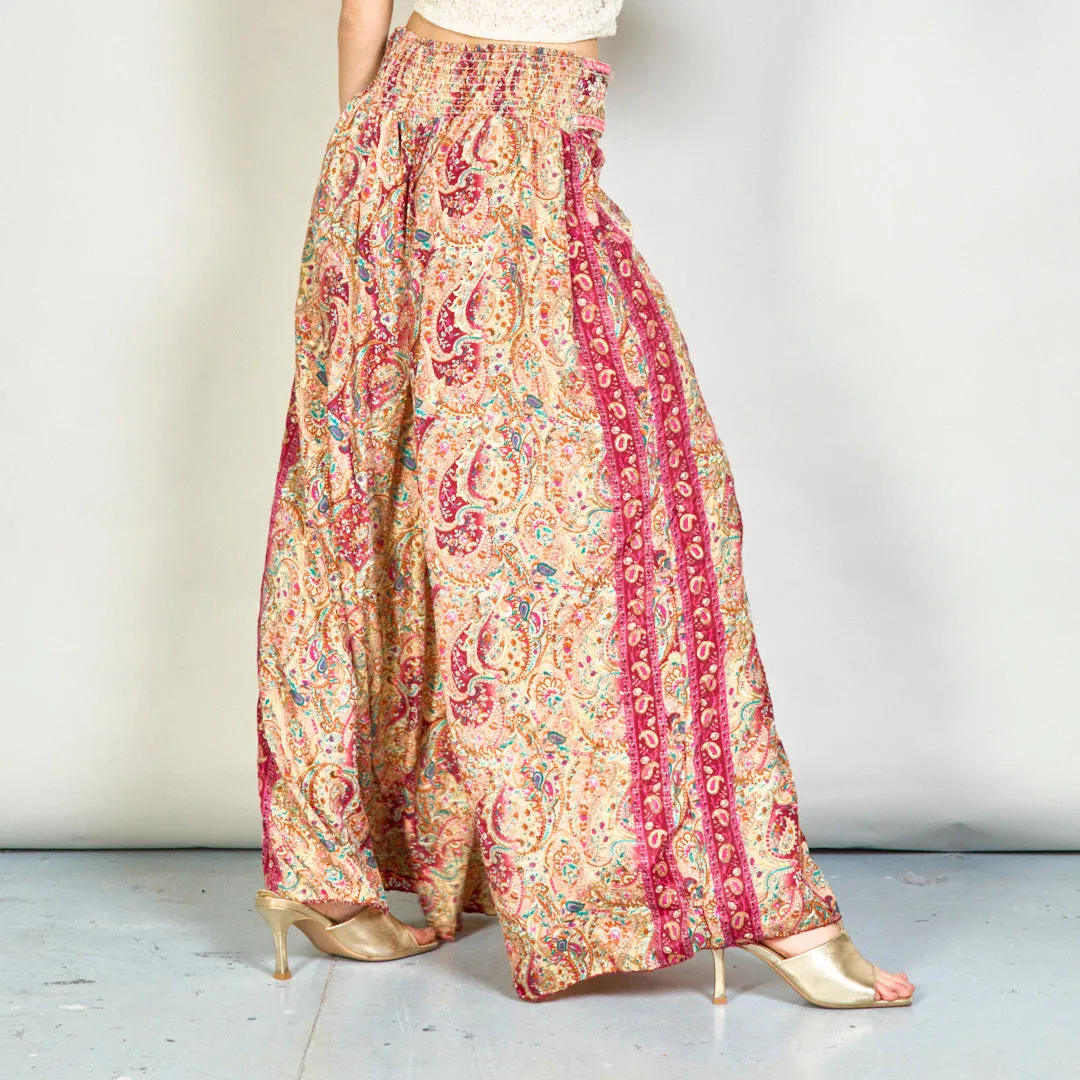 Paisley printed flowy trousers wholesale