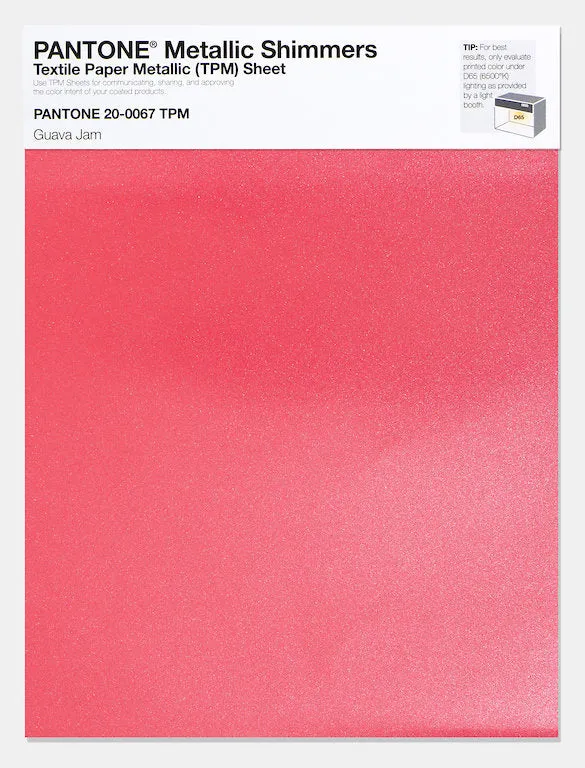 Pantone Metallic Shimmers Textile Paper Metallic Sheet 20-0067 Guava Jam