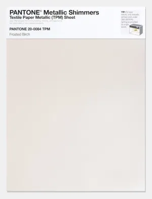 Pantone Metallic Shimmers Textile Paper Metallic Sheet 20-0084 Frosted Birch