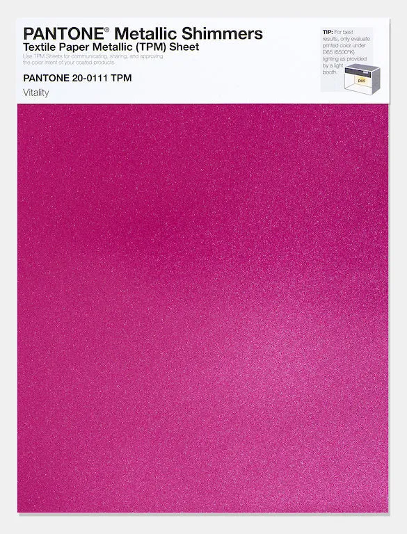 Pantone Metallic Shimmers Textile Paper Metallic Sheet 20-0111 Vitality