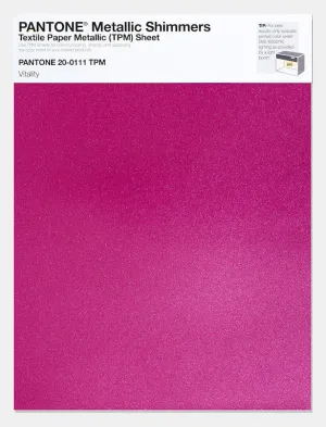 Pantone Metallic Shimmers Textile Paper Metallic Sheet 20-0111 Vitality