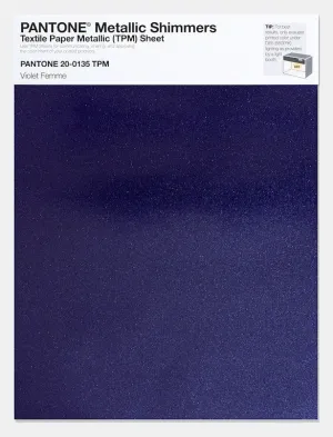 Pantone Metallic Shimmers Textile Paper Metallic Sheet 20-0135 Violet Femme