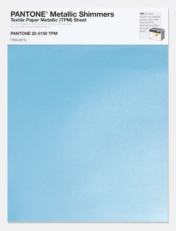 Pantone Metallic Shimmers Textile Paper Metallic Sheet 20-0150 Heavenly