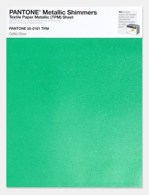 Pantone Metallic Shimmers Textile Paper Metallic Sheet 20-0181 Celtic Glow