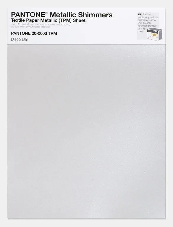 Pantone Metallic Shimmers Textile Paper Metallic (TPM) Sheet 20-0003 Disco Ball