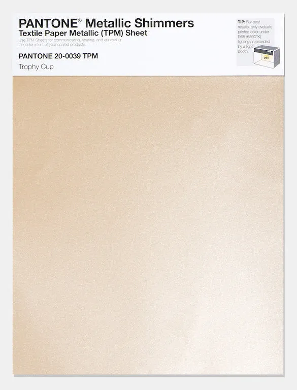 Pantone Metallic Shimmers Textile Paper Metallic (TPM) Sheet 20-0039 Trophy Cup