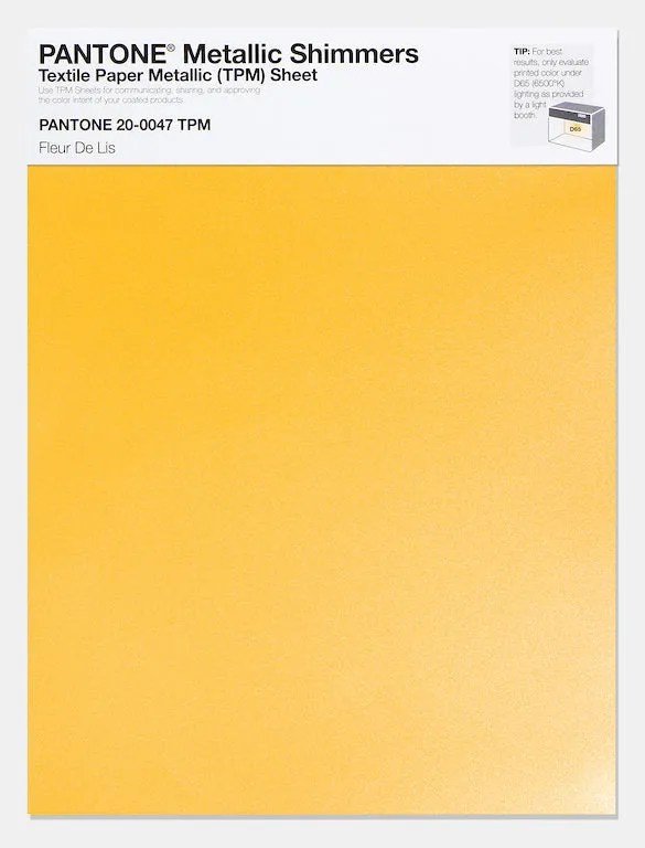 Pantone Metallic Shimmers Textile Paper Metallic (TPM) Sheet 20-0047 Fleur De Lis