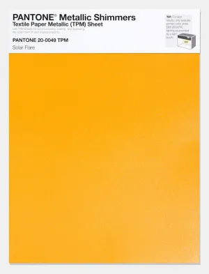 Pantone Metallic Shimmers Textile Paper Metallic (TPM) Sheet 20-0049 Solar Flare