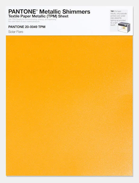 Pantone Metallic Shimmers Textile Paper Metallic (TPM) Sheet 20-0049 Solar Flare