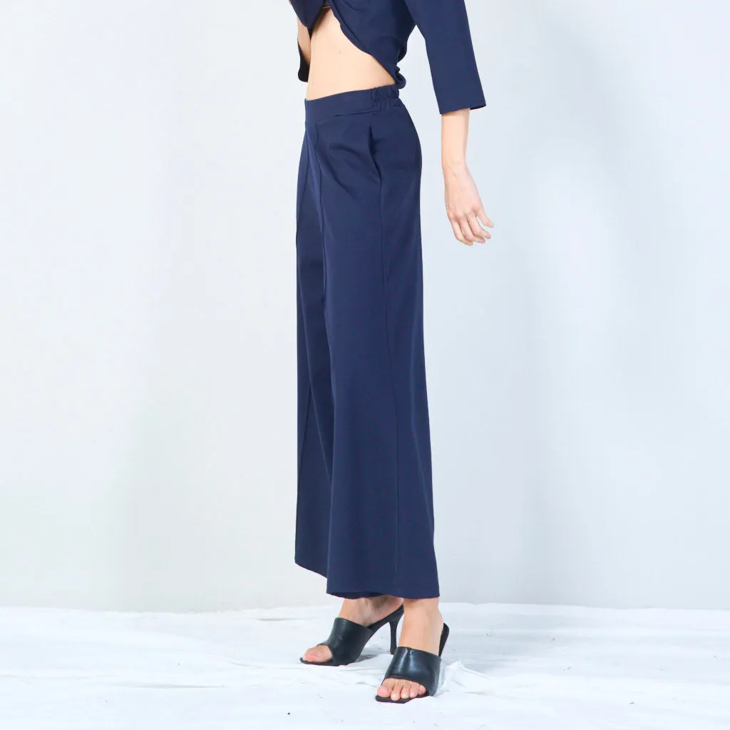 Relaxed wide-leg trousers with elastic waistband wholesale