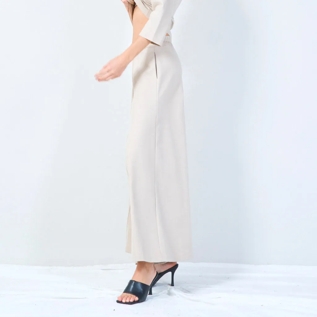 Relaxed wide-leg trousers with elastic waistband wholesale