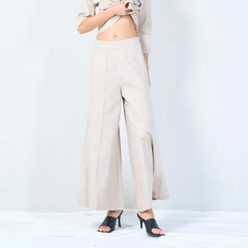 Relaxed wide-leg trousers with elastic waistband wholesale