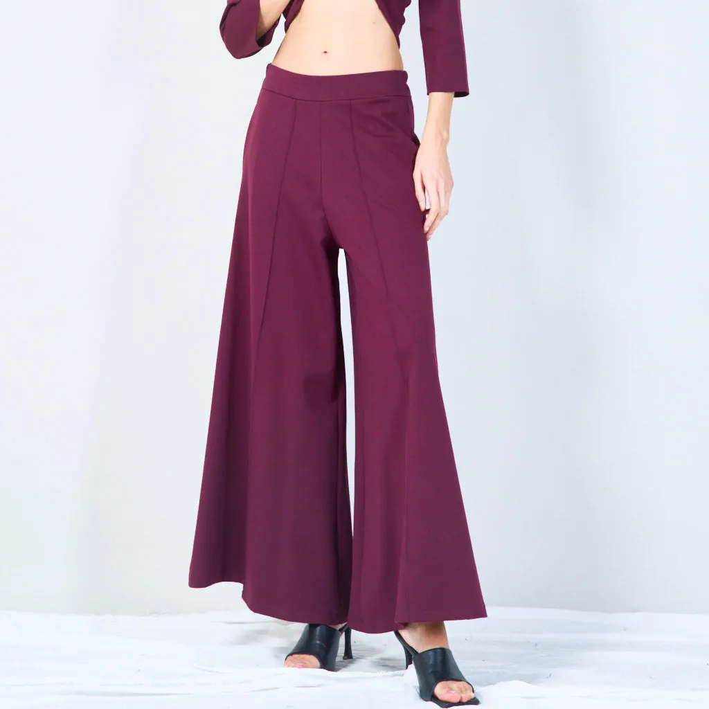 Relaxed wide-leg trousers with elastic waistband wholesale