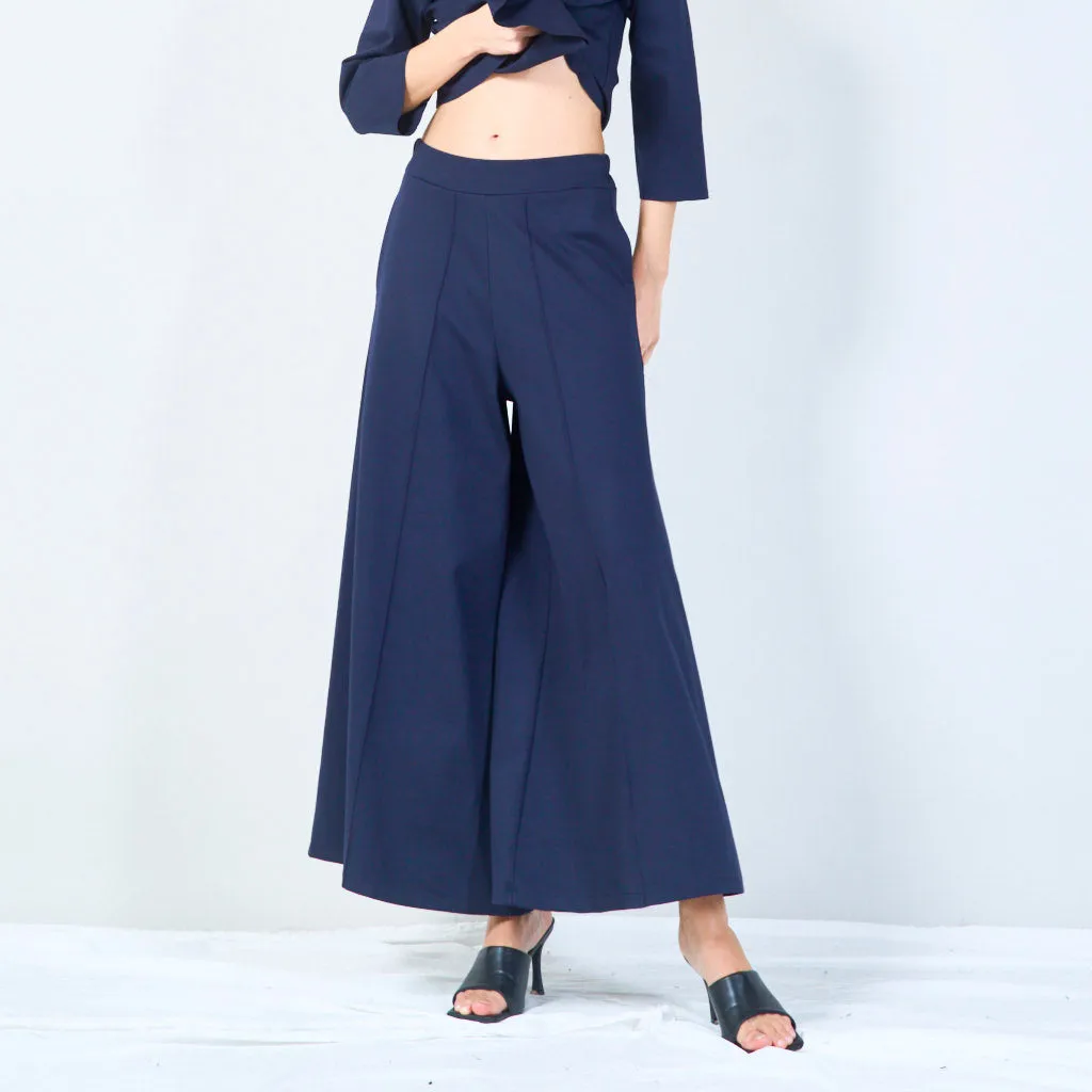 Relaxed wide-leg trousers with elastic waistband wholesale