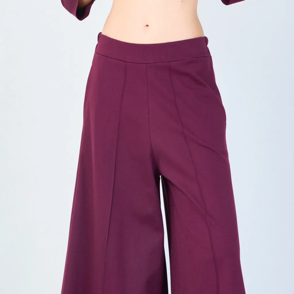 Relaxed wide-leg trousers with elastic waistband wholesale