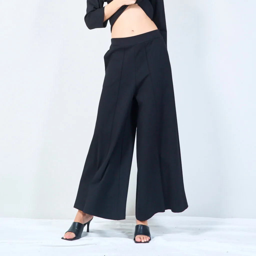 Relaxed wide-leg trousers with elastic waistband wholesale