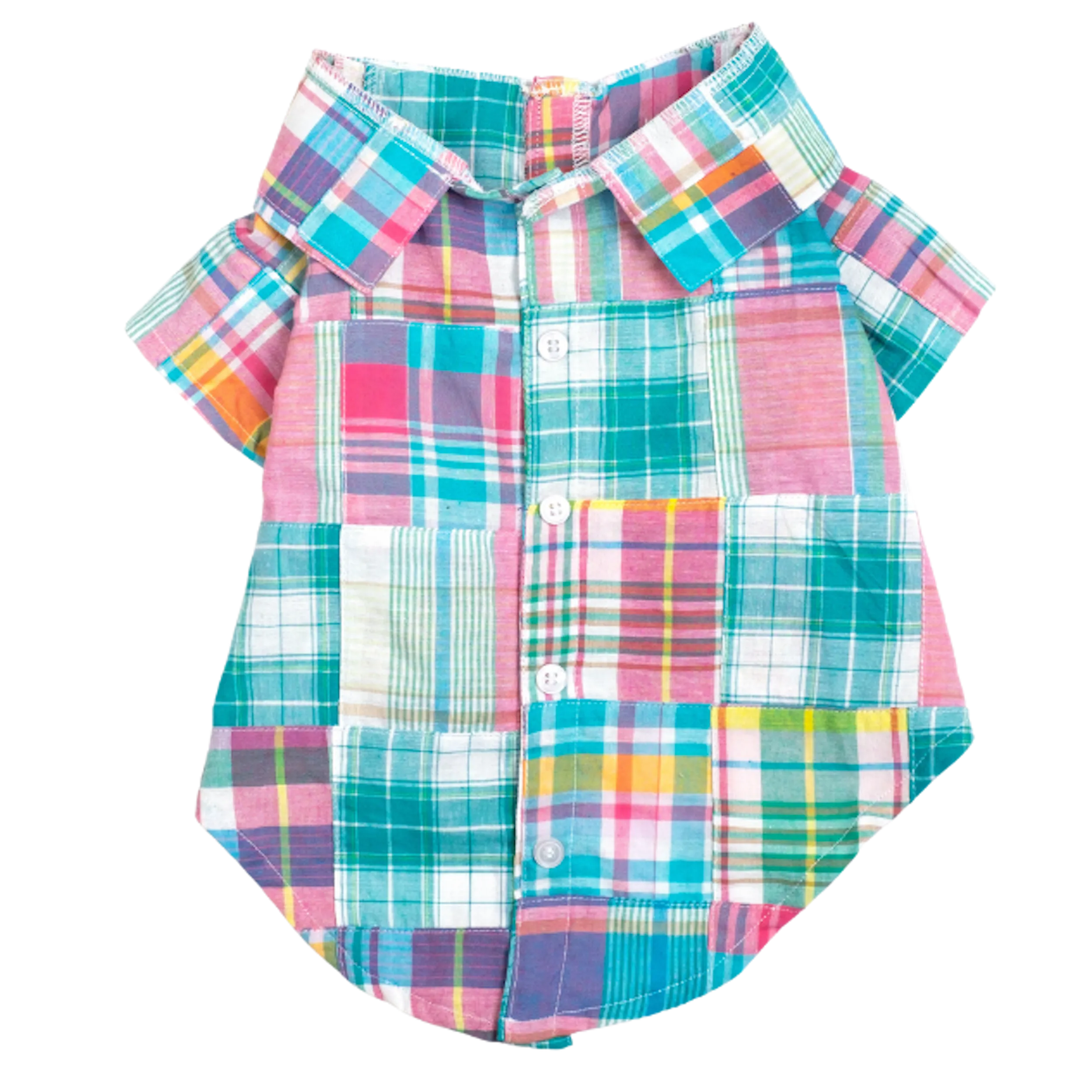 Shirt | Turquoise Patch Madras Plaid