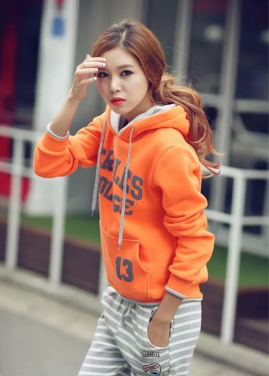 Sweatshirts With Hat Sports Unique Stripe Autumn Words Best Pullovers Fashion Print Cotton Fleece Hoodies Tops Women Hoody