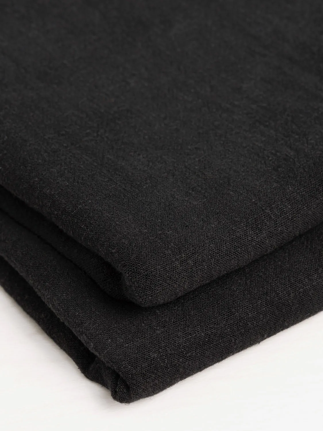 Textured Viscose Linen  - Black