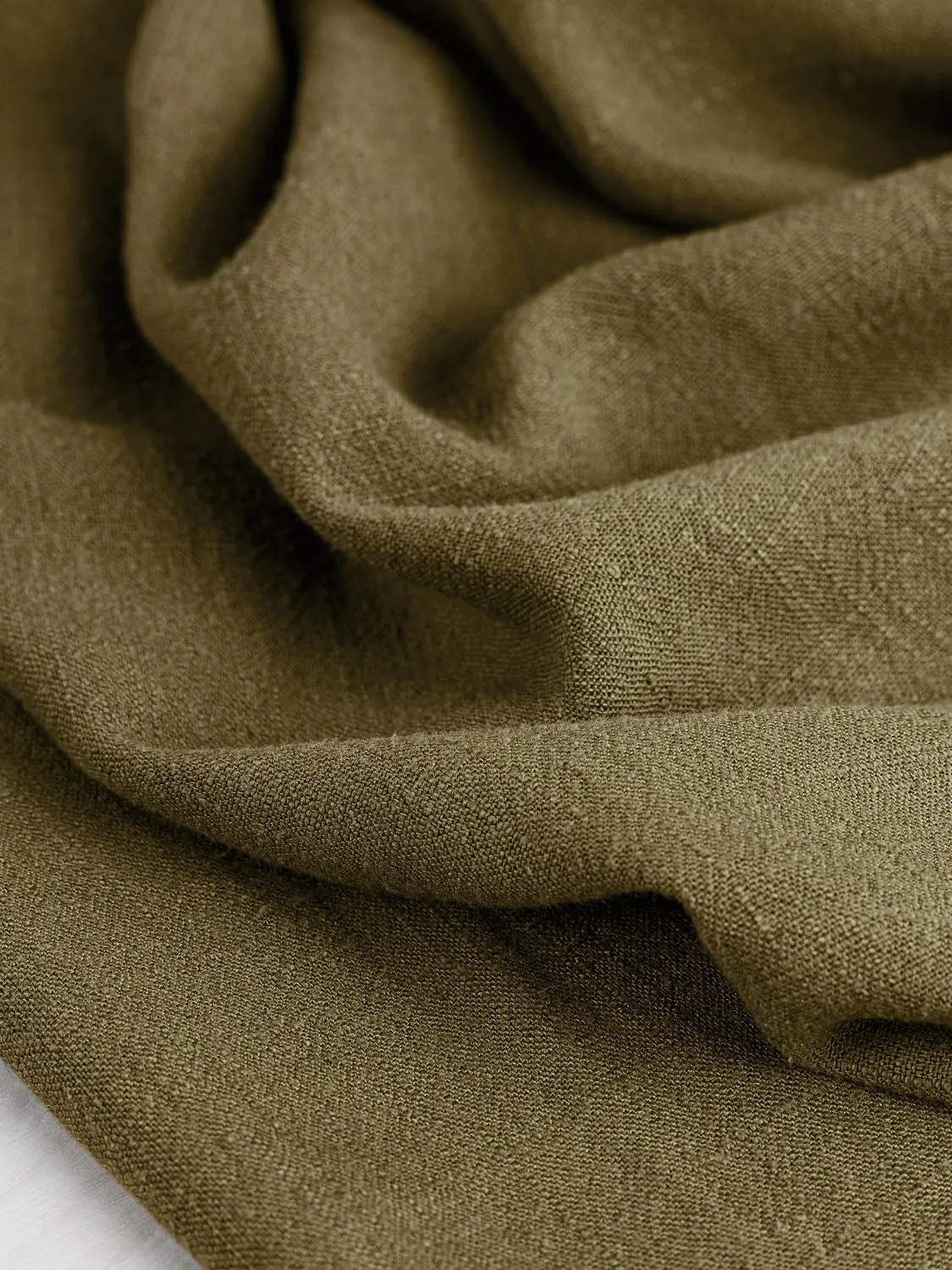 Textured Viscose Linen  - Moss