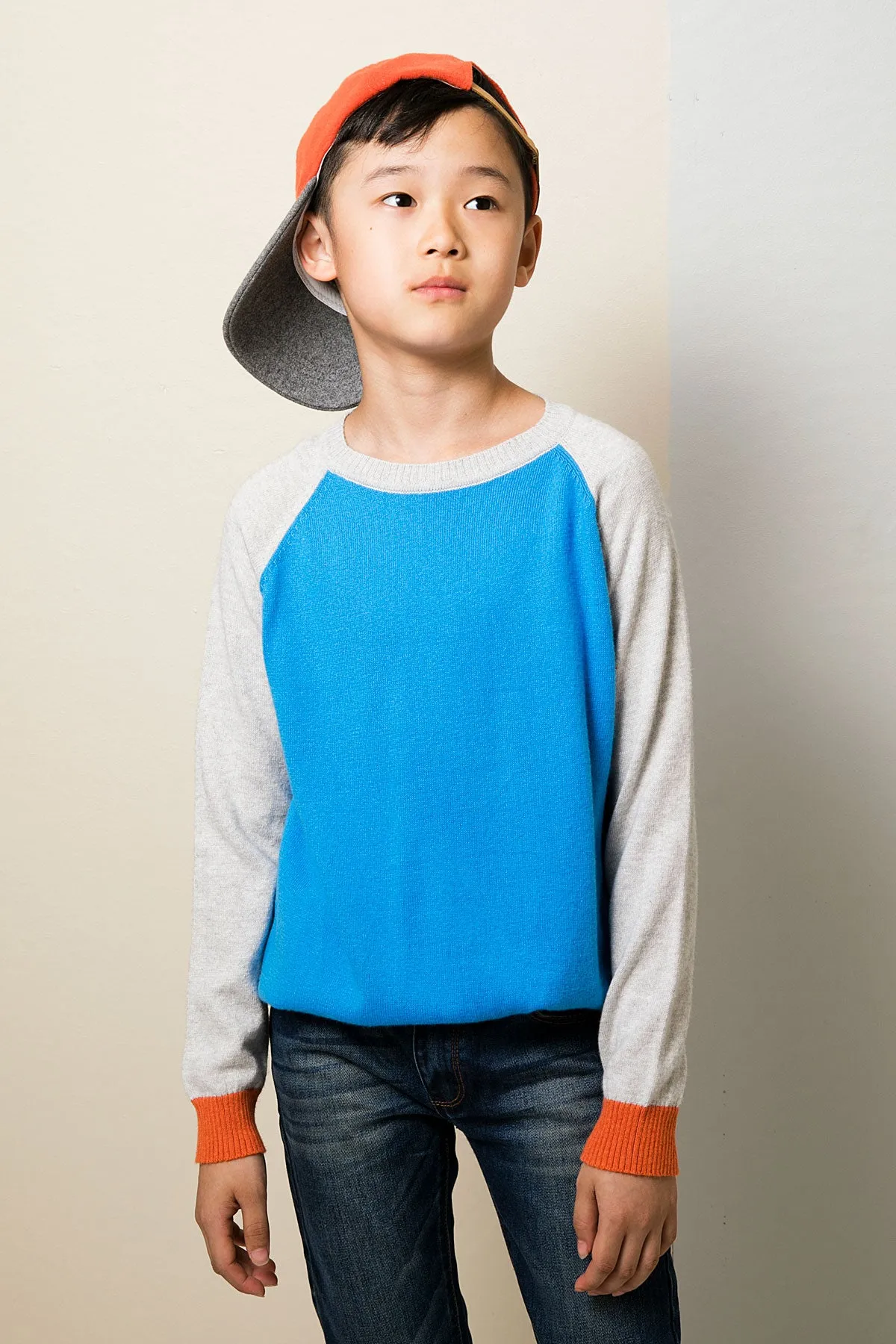 Toobydoo Boys Baseball Boys Sweater - Blue/Grey